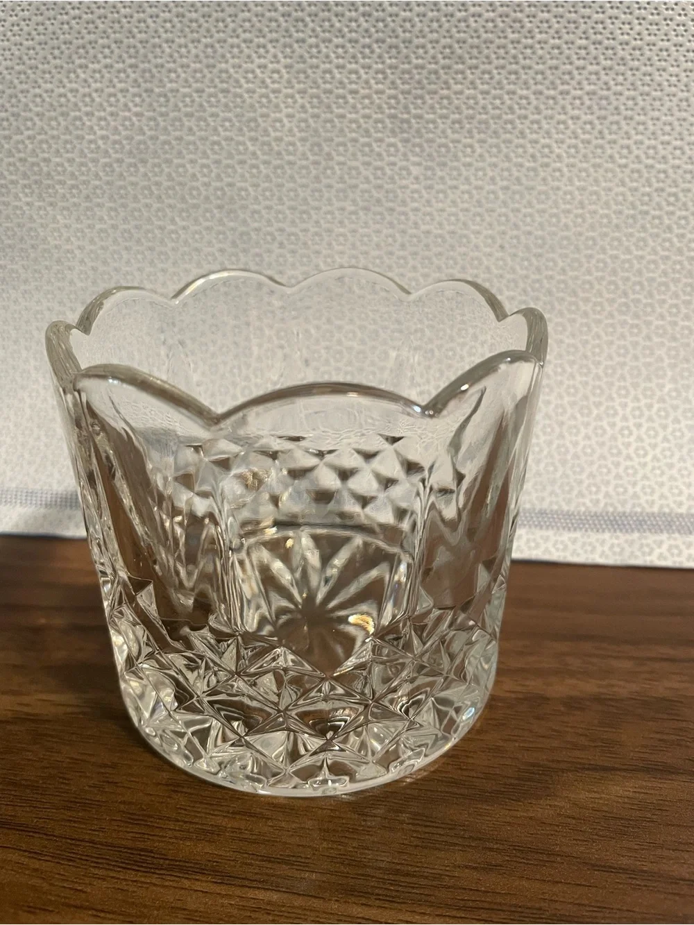 Clear Scalloped Glass Votive Holder - Home Accents
